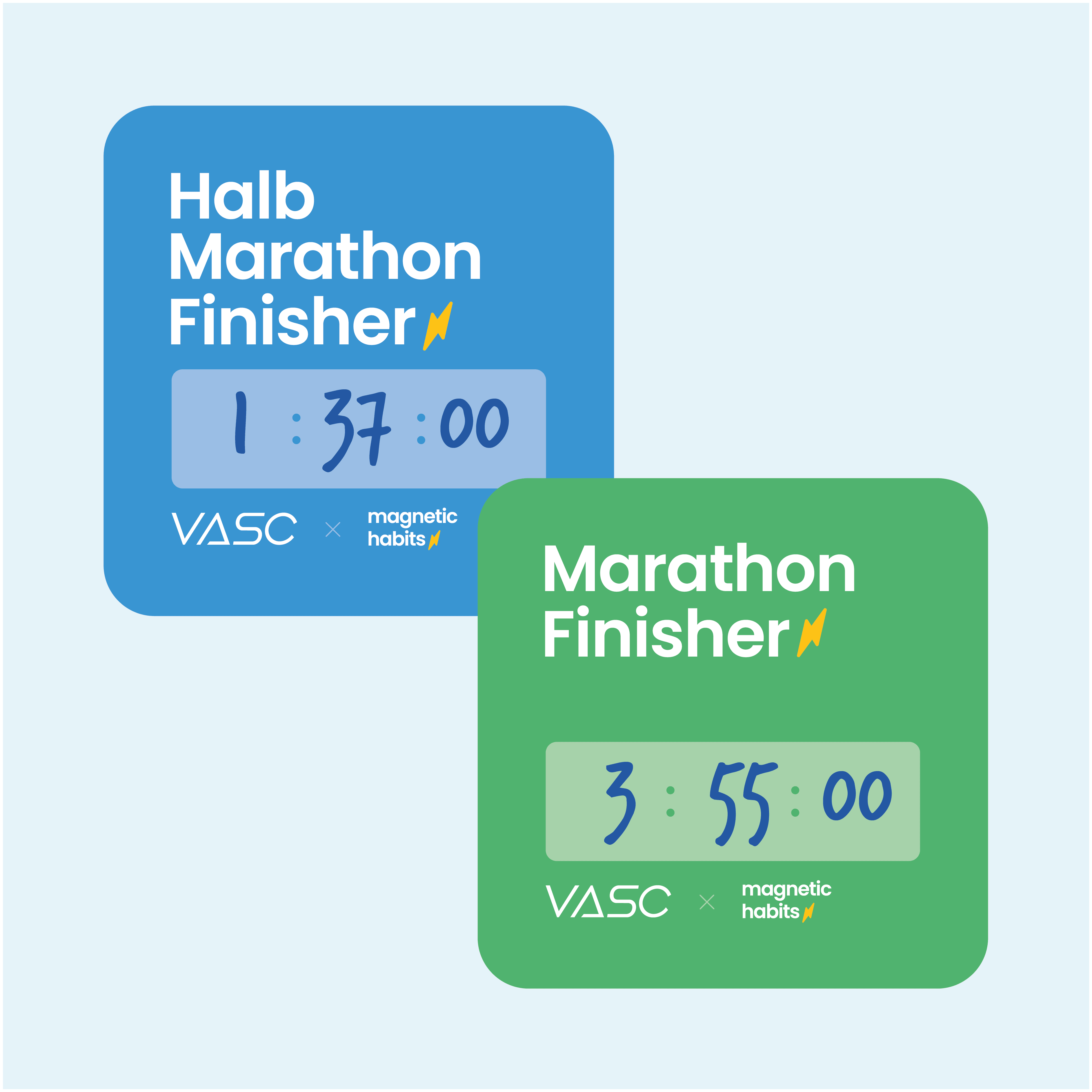 Marathon / Halbmarathon Meilenstein