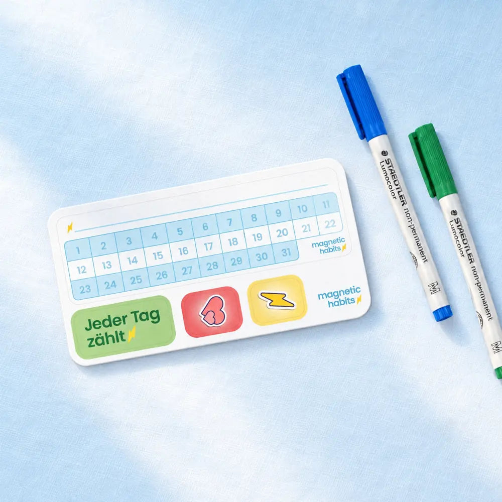 31-Tage-Tracker mit abwischbarem Stift