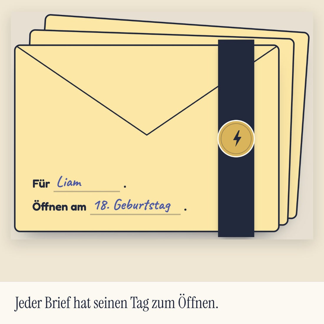 Kuverts mit Banderole und Siegel (Visualisierung)