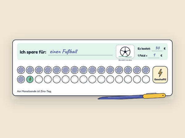 Sparziel-Tracker + Stift