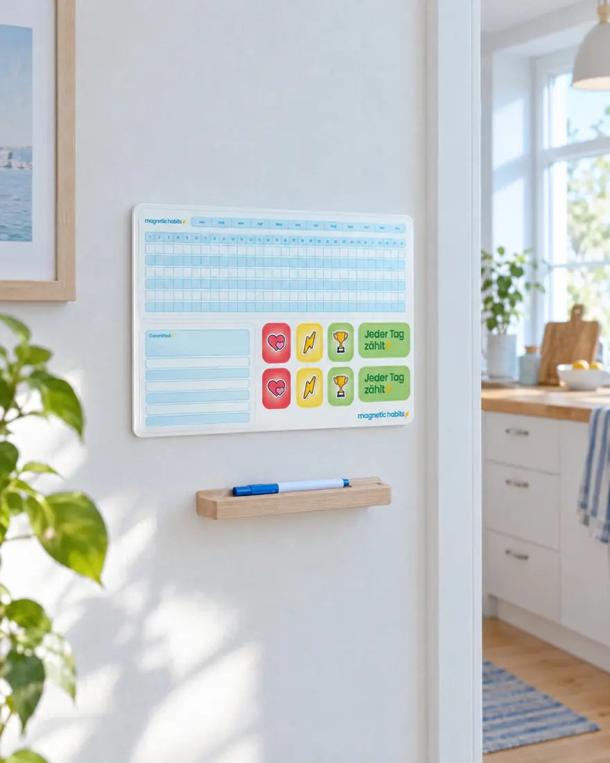 Der Ganzjahres-Tracker an der Wand