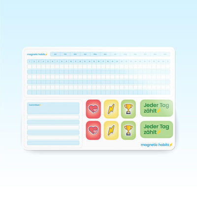 Re-adhesive year-round tracker for 6 habits